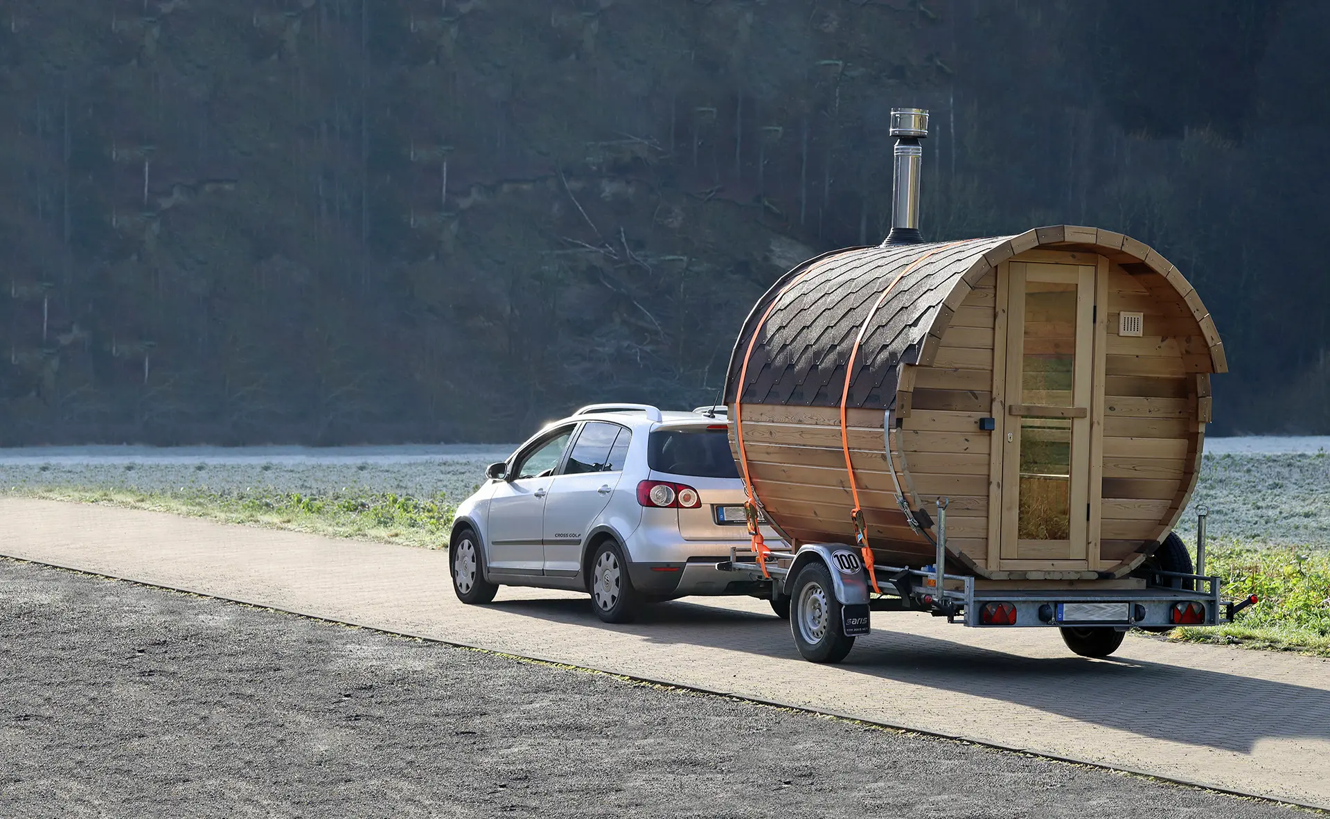 Fasssauna mit Panoramafenster von Fassglück in Hennef (Sieg)